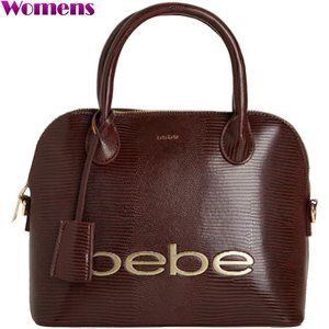 BEBE Fabiola Stamped Lizard Dome Satchel NWT